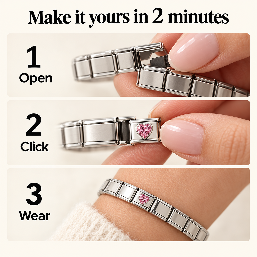 How to add charms: open, click, wear