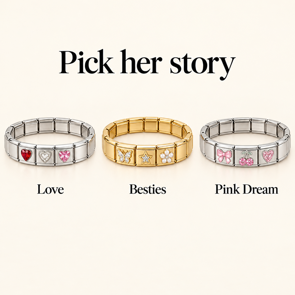Three charm sets: Love, Besties and Pink Dream